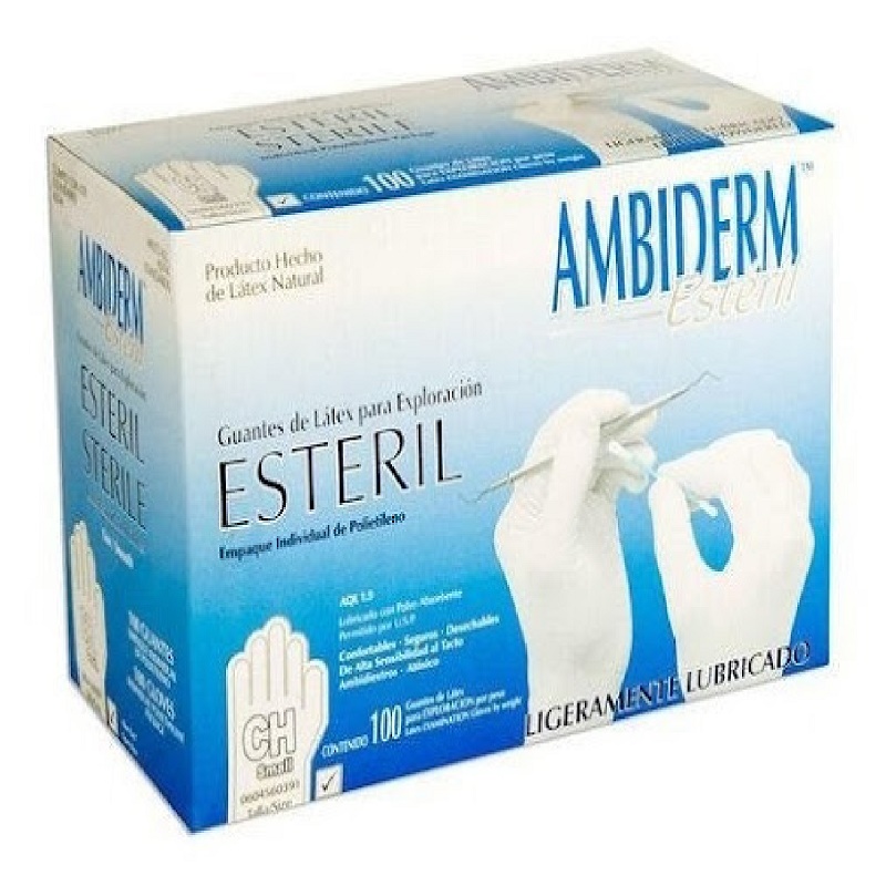 Ambiderm Guante Esteril Chico 100 Piezas