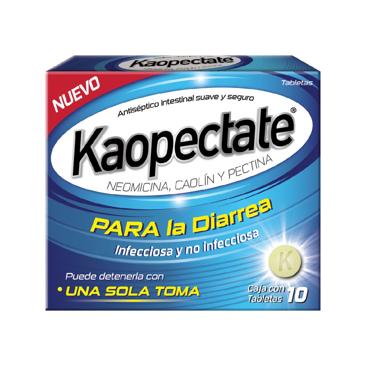 Kaopectate 129 MG/280 MG/30 MG Caja 10 Tabletas