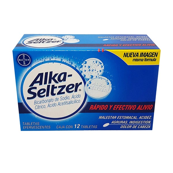 Alka-Seltzer 0.324 G/1.976 G/1.000 G Caja 12 Tabletas