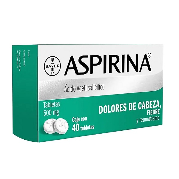 Aspirina 500 MG Caja 40 Tabletas