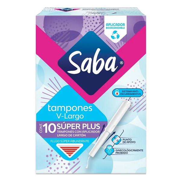 Saba Tampones V-Largo Súper Plus 10 Piezas
