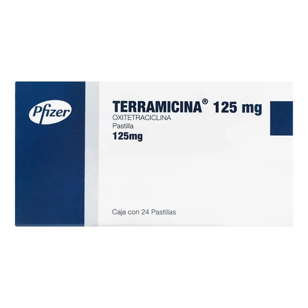 Terramicina 125 MG Caja 24 Pastillas