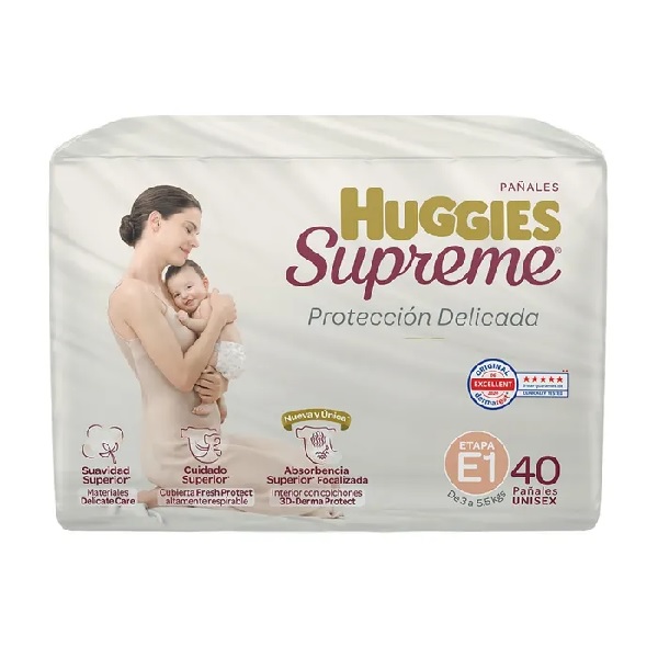 Huggies Supreme Etapa 1 Unisex 40 Pañales