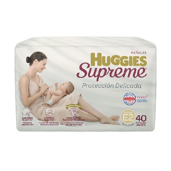 Huggies Supreme Etapa 2 Unisex 40 Pañales