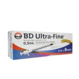 Bd Ultra-Fine Jeringa Desechable 31 G X 8 Mm Con 10 Pz De 0.5 Ml