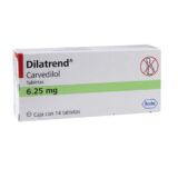 Dilatrend Carvedilol 6.25Mg Caja 14 Tabletas