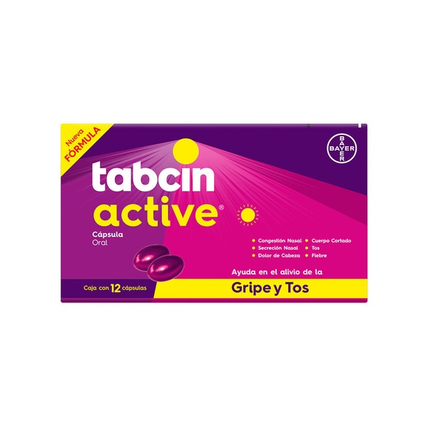 Tabcin Active Paracetamol 325Mg Caja 12 Cápsulas