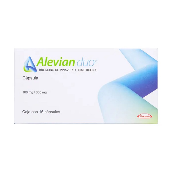Alevian Duo Bromuro De Pinaverio/Dimeticona Caja 16 Cápsulas