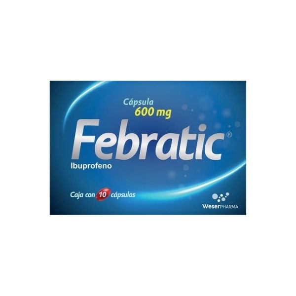 Febratic (Ibuprofeno) 600 mg 10 Cápsulas