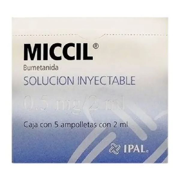 Miccil (Bumetanida) 0.5Mg Solución Inyectable 2Ml