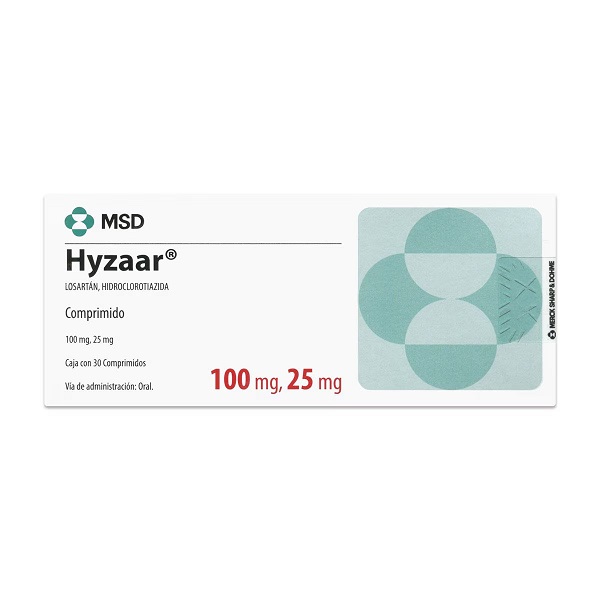 Hyzaar 25 MG/100 MG Caja 30 Comprimidos