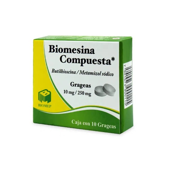 Biomesina Compuesta Butilhioscina/Metamizol Sódico Caja 10 Tabletas