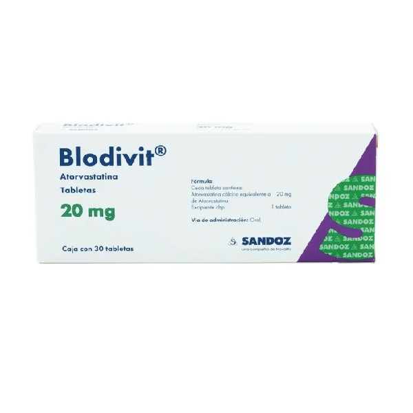 Blodivit (Atorvastatina) 20Mg 30 Tabletas