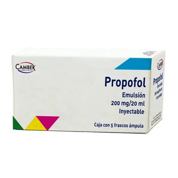 Propofol 200 MG Emulsión Inyectable Caja 5 Frascos Ámpula